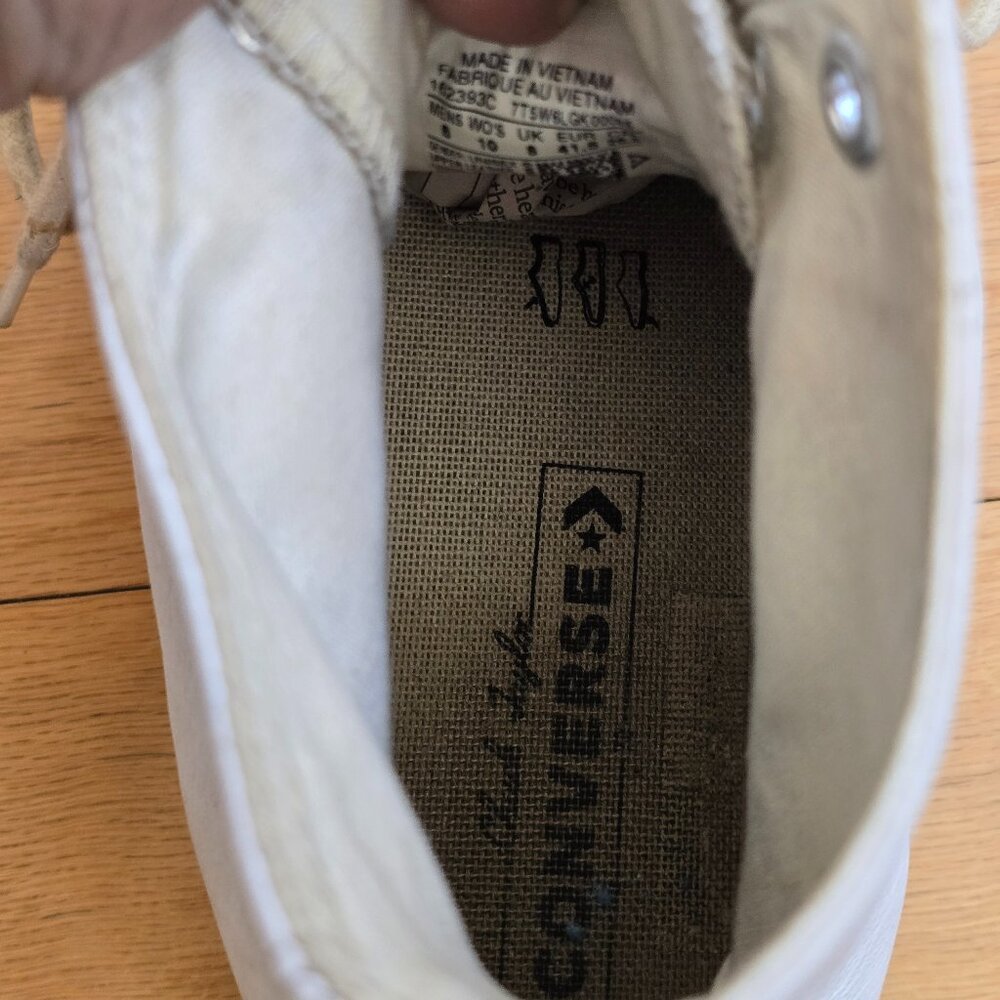 Converse | Chuck 70 monochrome white leather hi-top sneakers | MENS 8 - Picture 7 of 11